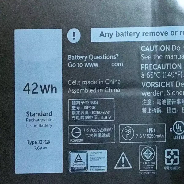 ⁦بطارية الكمبيوتر المحمول DELL Latitude 5285,Latitude 5290⁩ - الصورة ⁦2⁩