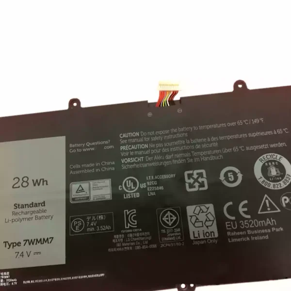 ⁦بطارية الكمبيوتر المحمول DELL Venue 11 Pro Keyboard⁩ - الصورة ⁦3⁩