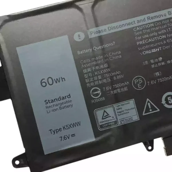 ⁦بطارية الكمبيوتر المحمول DELL latitude 5289⁩ - الصورة ⁦3⁩