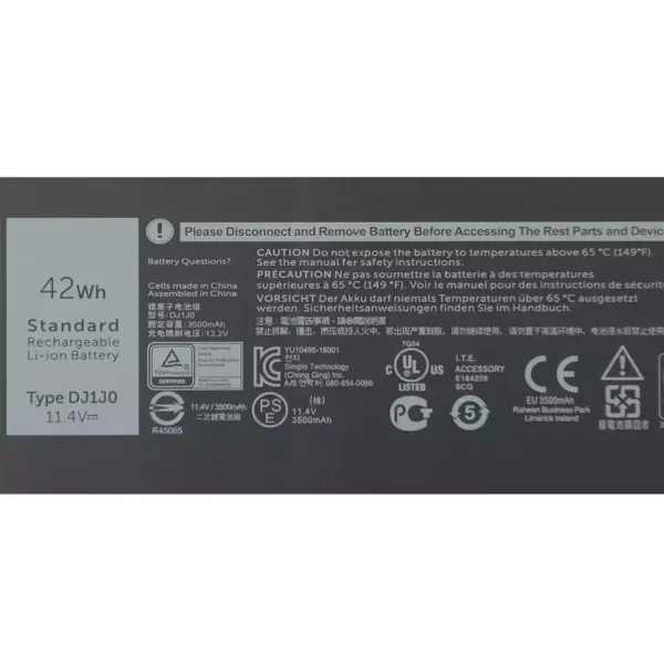 ⁦بطارية الكمبيوتر المحمول DELL Latitude 12 7000,Latitude 12 7280,Latitude 12 7480⁩ - الصورة ⁦3⁩