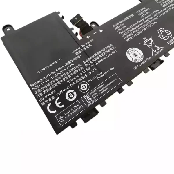 ⁦بطارية الكمبيوتر المحمول Lenovo L17L3P54,01AV486,SB10K97630⁩ - الصورة ⁦3⁩