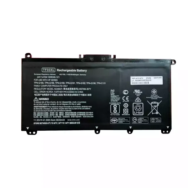 بطارية الكمبيوتر المحمول HP TPN-Q188,TPN-Q189,TPN-Q190,TPN-Q191