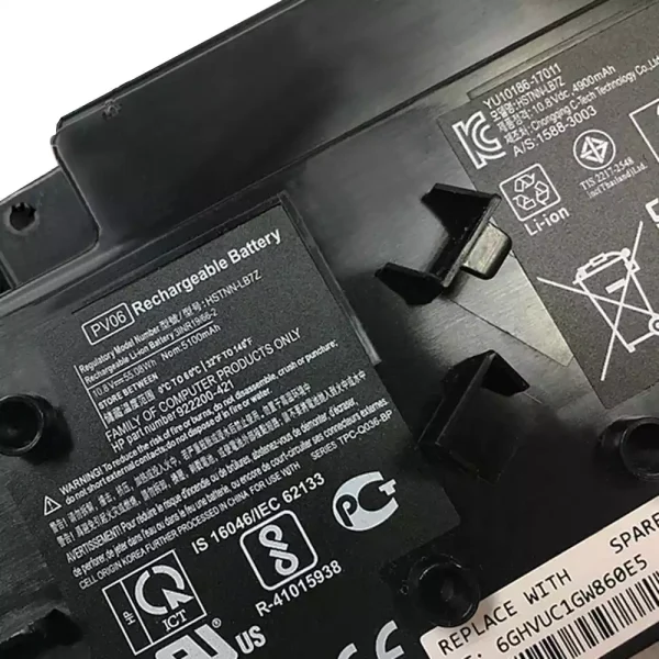 ⁦بطارية الكمبيوتر المحمول HP PV06 922200-421 HSTNN-LB7Z⁩ - الصورة ⁦3⁩