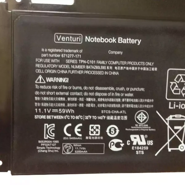 ⁦بطارية الكمبيوتر المحمول HP Folio 13T,13-1000 13-2000⁩ - الصورة ⁦3⁩