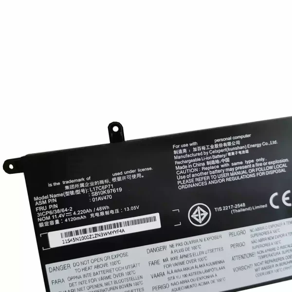 ⁦بطارية الكمبيوتر المحمول LENOVO 01AV471,01AV472,SB10K97618,SB10K97619⁩ - الصورة ⁦3⁩