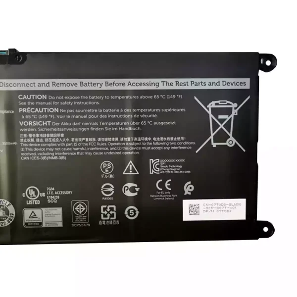 ⁦بطارية الكمبيوتر المحمول DELL Inspiron 5488,Inspiron 5493,Inspiron 5593⁩ - الصورة ⁦4⁩