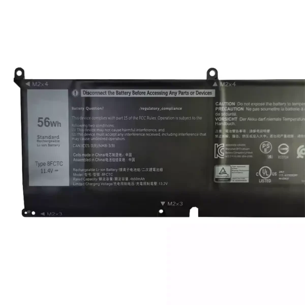 ⁦بطارية الكمبيوتر المحمول DELL XPS 15 9500, XPS 15-9500-R1505S, XPS 15-9500-R1845S, XPS 15-9500-R1845TS, XPS 15-9500-R1945TS⁩ - الصورة ⁦3⁩