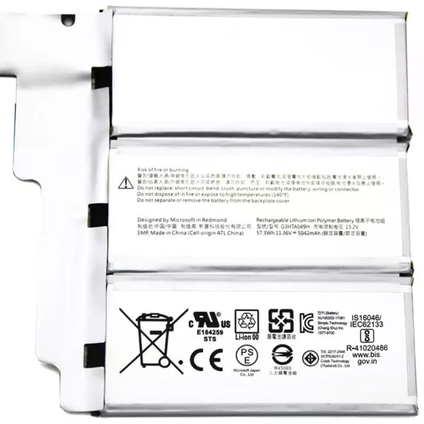 ⁦بطارية الكمبيوتر المحمول G3HTA049H Microsoft Surface Book 2nd 13.5 inch 1835 Keyboard⁩ - الصورة ⁦3⁩