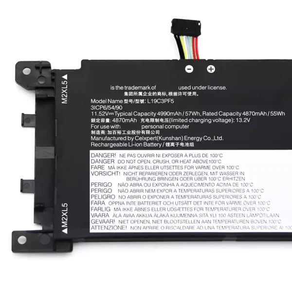 ⁦بطارية الكمبيوتر المحمول LENOVO Ideapad 5-15ITL 15ILL 15IIL 15ARE 2020,Air 15ARE 2021 Air 15ITL 2021 Air 15ALC 2021⁩ - الصورة ⁦2⁩