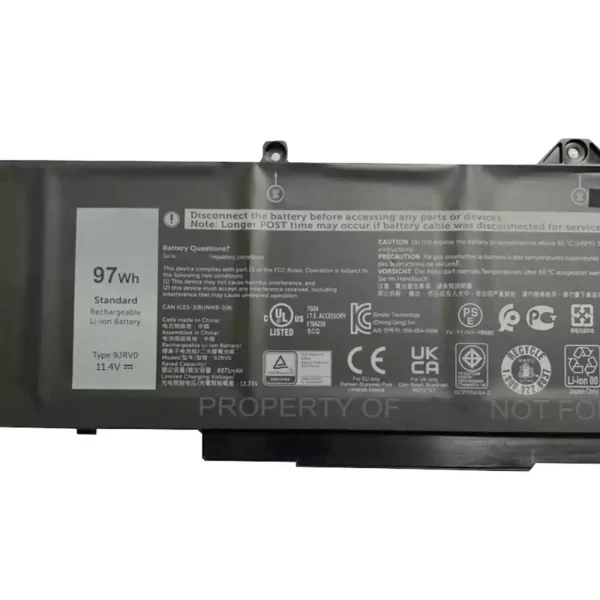 ⁦بطارية الكمبيوتر المحمول DELL Precision 15 3561⁩ - الصورة ⁦3⁩