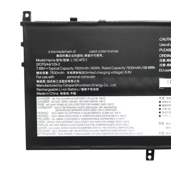 ⁦بطارية الكمبيوتر المحمول LENOVO L19C4PD1 L19M4PD1 L19L4PD1,Yoga C640-13IML⁩ - الصورة ⁦3⁩