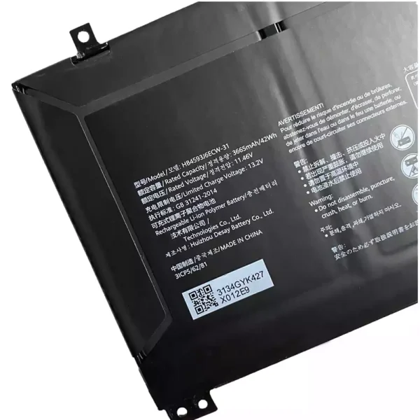 ⁦بطارية الكمبيوتر المحمول HUAWEI MateBook13,WRTB-WFH9L,WRTB-WFH9F,WRTB-WFE9L WRT-W19 WRT-W09 HN-W19L⁩ - الصورة ⁦3⁩