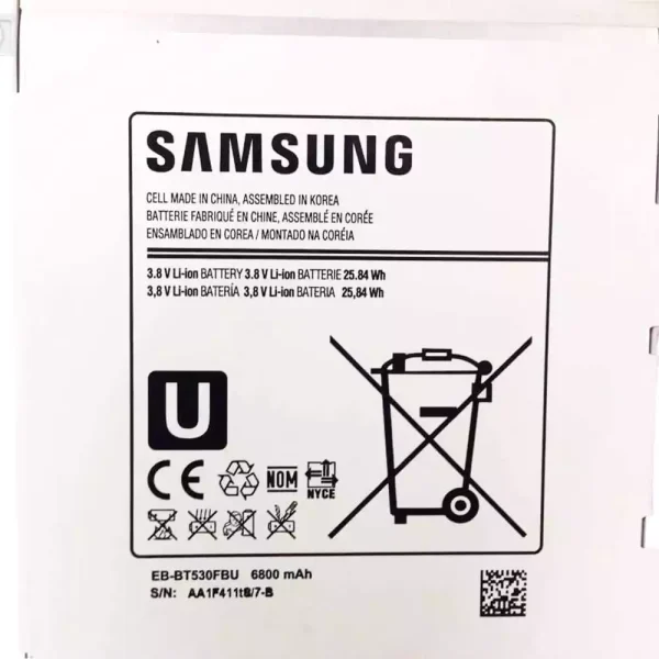 ⁦بطارية الجهاز اللوحي SAMSUNG AA1F510GS/7-8,AA1F513CS/7-BHH,AA1F821GS/7-B⁩ - الصورة ⁦3⁩