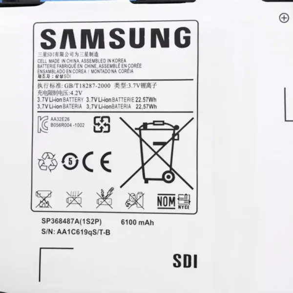 ⁦بطارية الجهاز اللوحي SAMSUNG SP368487A,SP368487A(1S2P)⁩ - الصورة ⁦3⁩