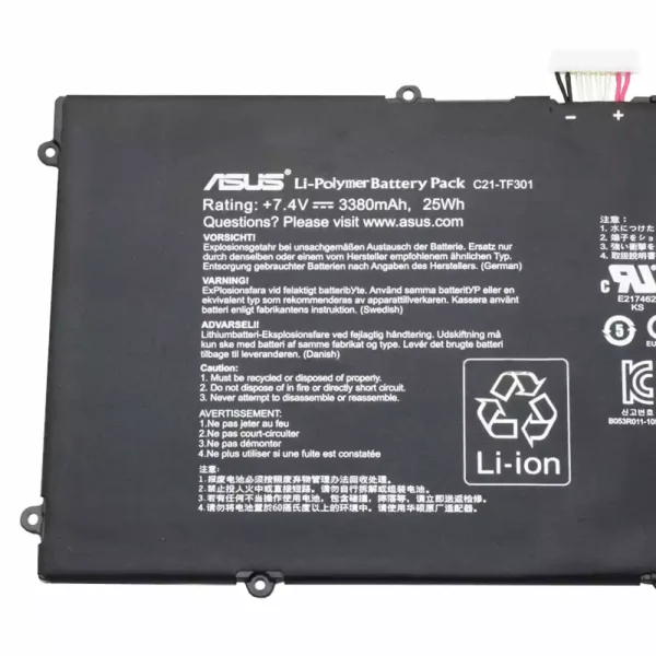 ⁦بطارية الجهاز اللوحي ASUS C21-TF301⁩ - الصورة ⁦3⁩