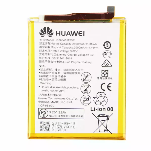 بطارية الهاتف الذكي HB366481ECW ينطبق على Huawei P9,P10 lite,G9,G9 lite,Honor 8,Honor 5c,nova 3e