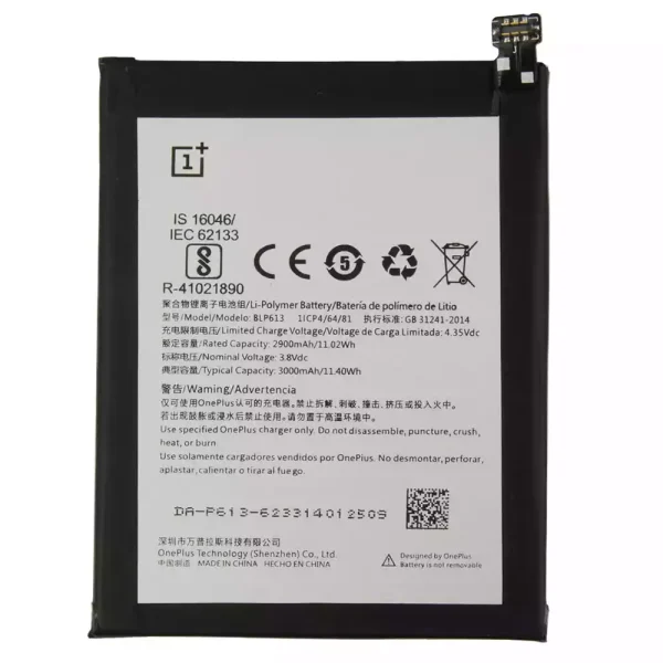بطارية الهاتف الذكي BLP613 ينطبق على OnePlus 3