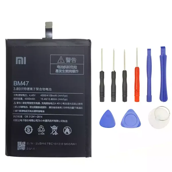 بطارية الهاتف الذكي BM47 ينطبق على Xiaomi Redmi Hongmi 3,Redmi 3S,Redmi 3X,Redmi 3pro,Redmi 4X