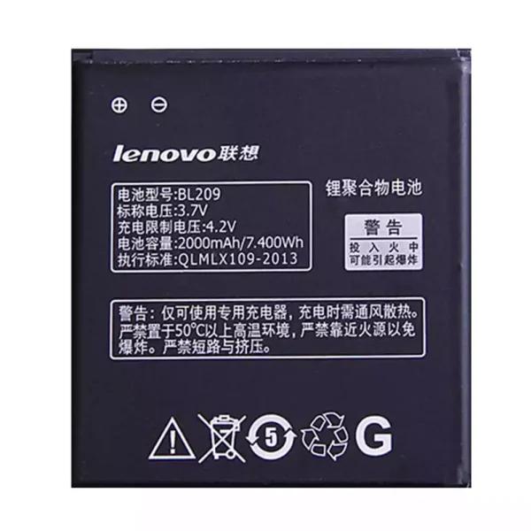 بطارية الهاتف الذكي BL209 ينطبق على LENOVO A788T,A820E,A760,A516,A378T,A398T,A706