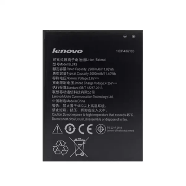 بطارية الهاتف الذكي BL243 ينطبق على LENOVO k3 note,K50-T5,K50-T3S,A7600-M,A5890,A5600,A5500,A5860,A7000