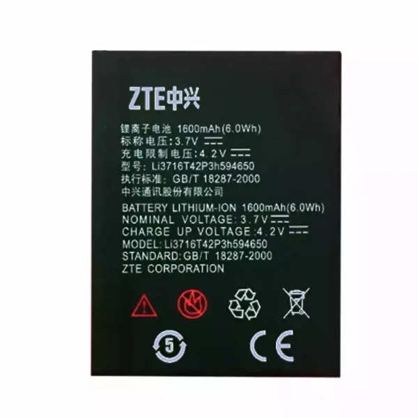 بطارية الهاتف الذكي LI3716T42P3H594650 ينطبق على ZTE U930,U970,u817,U807,V956,N818,u795+,N881E