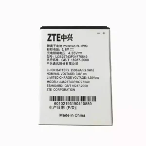 بطارية الهاتف الذكي Li3825T43P3H775549 ينطبق على ZTE V987,N919,V967S,N980,N919D,U935