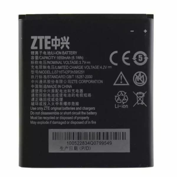 بطارية الهاتف الذكي LI3716T42P3H595251 ينطبق على ZTE U808,N798,Q501U,Q201T,N900D,N798+,Q501T