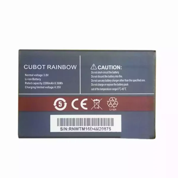 بطارية الهاتف الذكي ينطبق على CUBOT RAINBOW