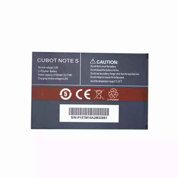 بطارية الهاتف الذكي ينطبق على CUBOT NOTE S