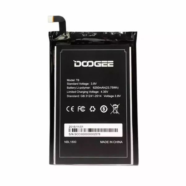 بطارية الهاتف الذكي ينطبق على DOOGEE T6