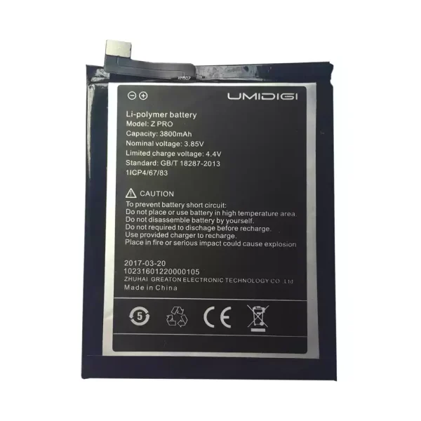 بطارية الهاتف الذكي ينطبق على UMIDIGI Z PRO