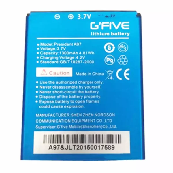 بطارية الهاتف الذكي ينطبق على GFIVE president A97
