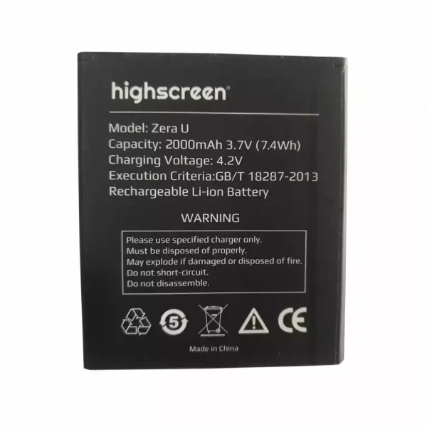 بطارية الهاتف الذكي ينطبق على Highscreen Zera U
