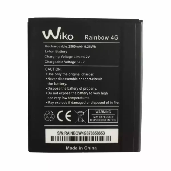 بطارية الهاتف الذكي ينطبق على Wiko Rainbow 4G