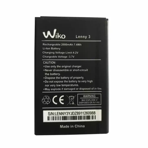 بطارية الهاتف الذكي ينطبق على Wiko Lenny 3