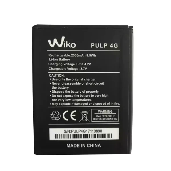 بطارية الهاتف الذكي ينطبق على Wiko PULP 4G