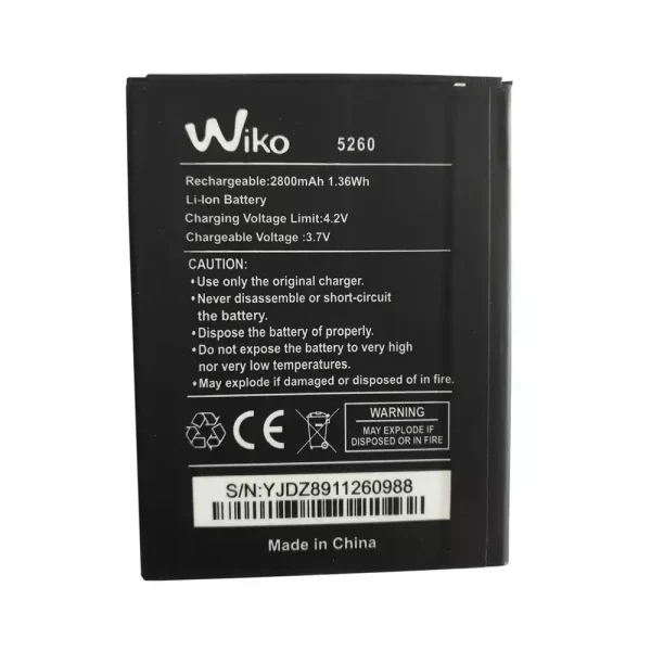 بطارية الهاتف الذكي ينطبق على Wiko 5260