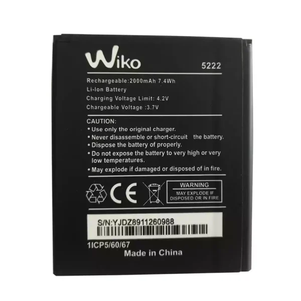 بطارية الهاتف الذكي ينطبق على Wiko 5222