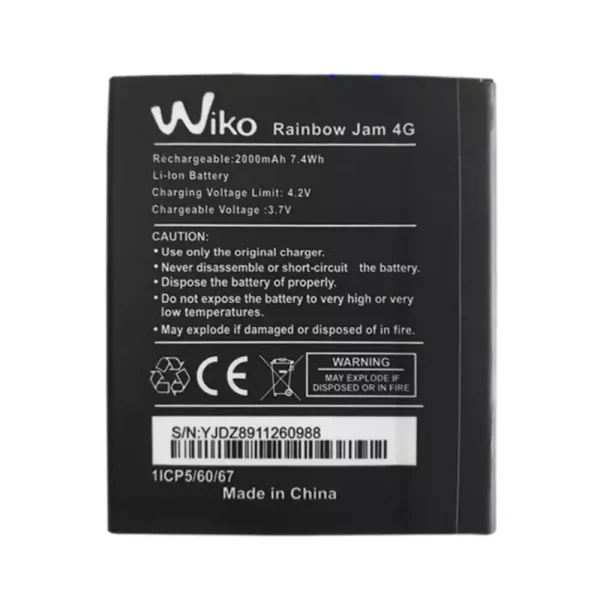 بطارية الهاتف الذكي ينطبق على Wiko Rainbow Jam 4G