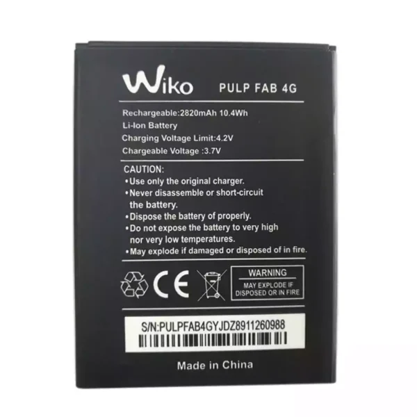 بطارية الهاتف الذكي ينطبق على Wiko PULP FAB 4G