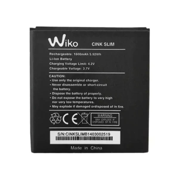 بطارية الهاتف الذكي ينطبق على Wiko Cink Slim
