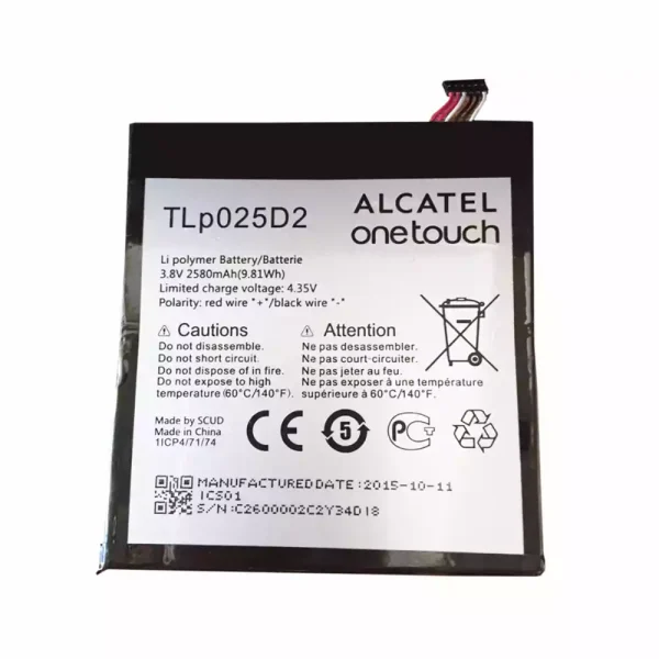 بطارية الهاتف الذكي TLP025D2 ينطبق على Alcatel