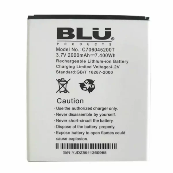 بطارية الهاتف الذكي ينطبق على BLU C706045200T