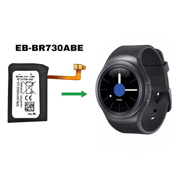 ⁦بطارية بديلة EB-BR730ABE ينطبق على Samsung Galaxy Gear S2 3G (SM-R730 SM-R730A SM-R730V SM-R730S SM-R730T),Galaxy Gear S2 Classic 3G (SM-R735 SM-R735A SM-R735T SM-R735V),Gear Sport SM-R600⁩ - الصورة ⁦4⁩