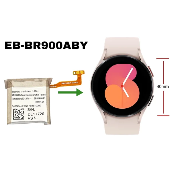 ⁦بطارية بديلة EB-BR900ABY ينطبق على Samsung Galaxy Watch 5 (40mm) SM-R900 R905U⁩ - الصورة ⁦4⁩