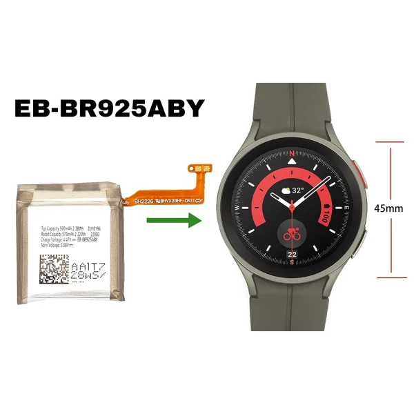 ⁦بطارية بديلة EB-BR925ABY ينطبق على Samsung Galaxy Watch 5 Pro (45mm) SM-R920 SM-R925⁩ - الصورة ⁦4⁩