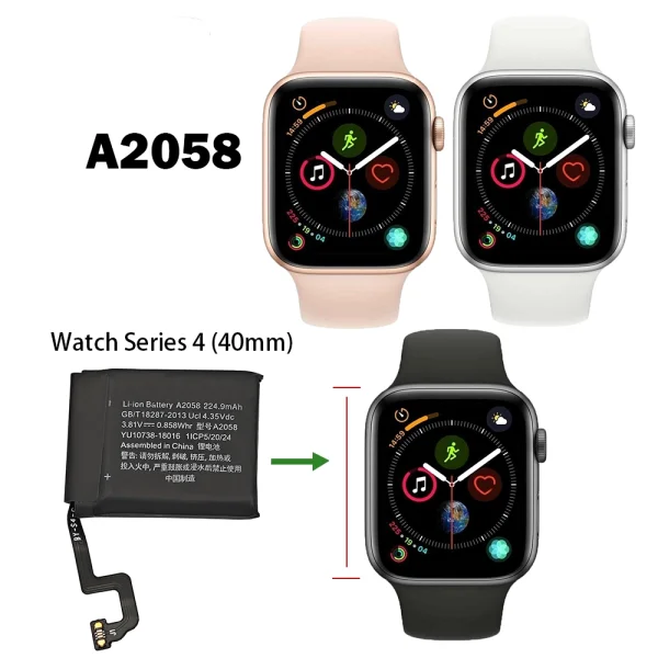 ⁦بطارية بديلة A2058 ينطبق على Apple Watch Series 4 (40mm)⁩ - الصورة ⁦4⁩