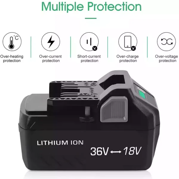 ⁦36V/18V 4.0Ah بطارية بديلة لـ Metabo BSL36A18 BSL36B18 371751M 372121M WH36DBGM WH36DC KC18DBFL2QF KC18DDX DH36DPAQ4⁩ - الصورة ⁦3⁩