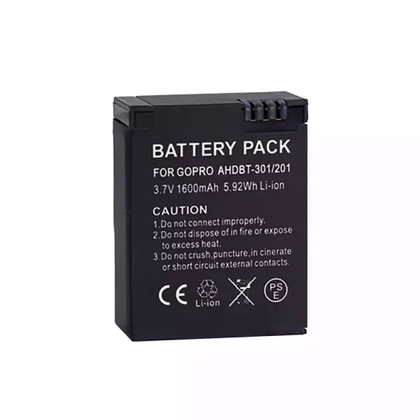 ⁦بطارية الكاميرا GoPro AHDBT-201 AHDBT-301 AHDBT-302⁩ - الصورة ⁦2⁩