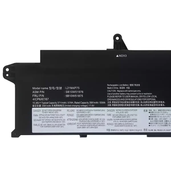 ⁦بطارية الكمبيوتر المحمول LENOVO L21B4P71 L21M4P75 L21C4P75 L21L4P73⁩ - الصورة ⁦3⁩